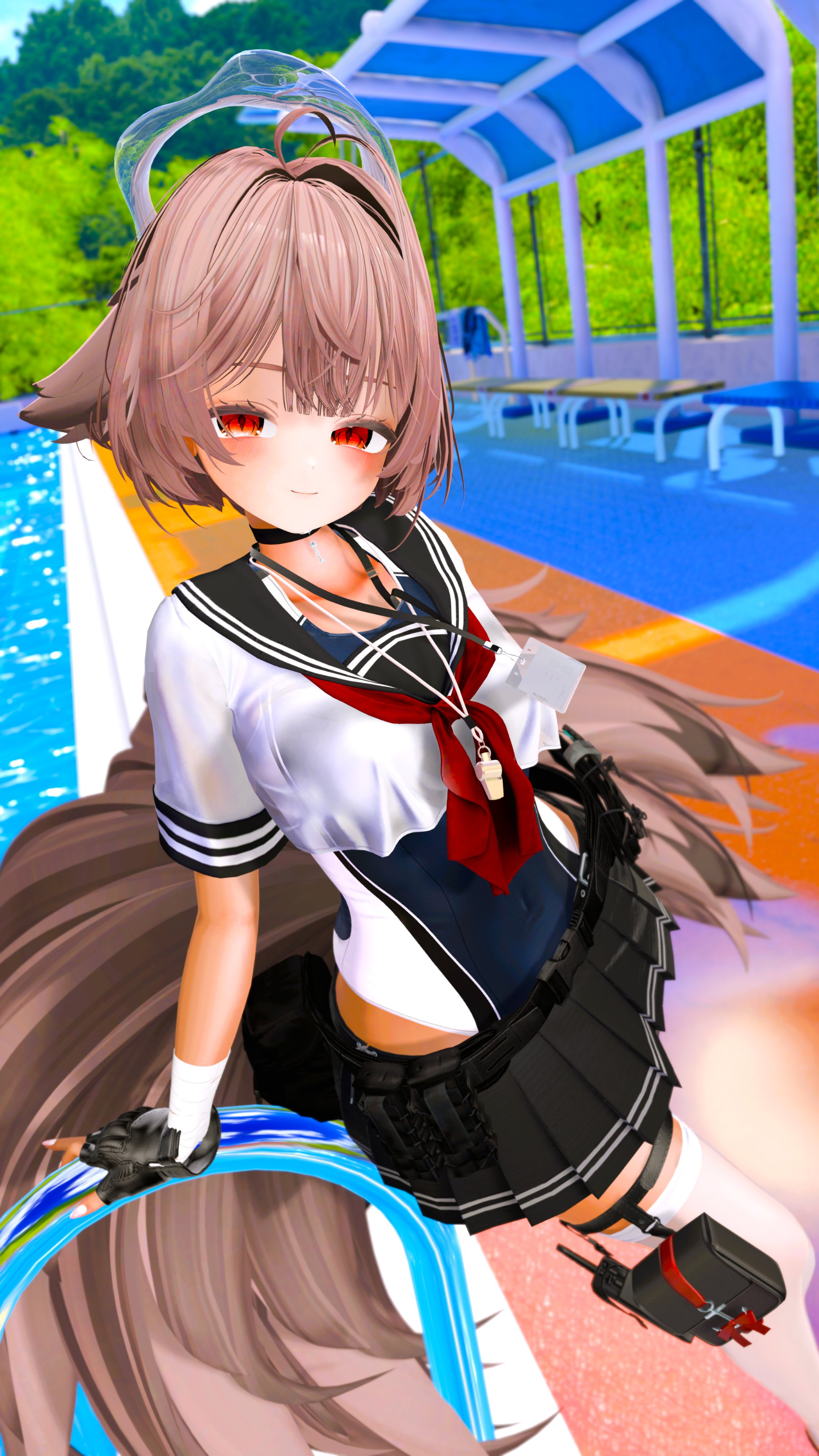 セーラー×スク水×褐色  私の好きな言葉です🦊　※2の応募画像