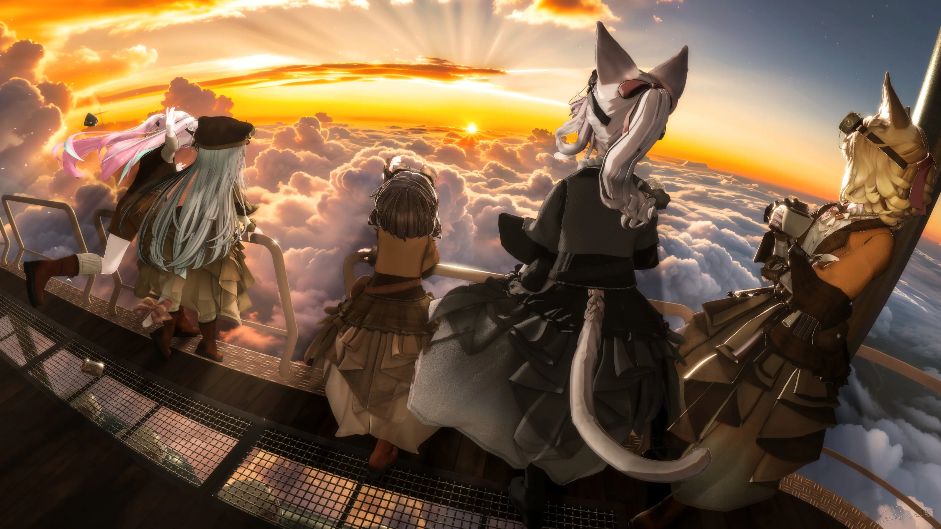 【 The Aether Journal 】 Entry:019 雲海の向こうへ沈む夕日を見ていた。 言葉はなくても その時間は心地良かった。 この景色だけで、の応募画像