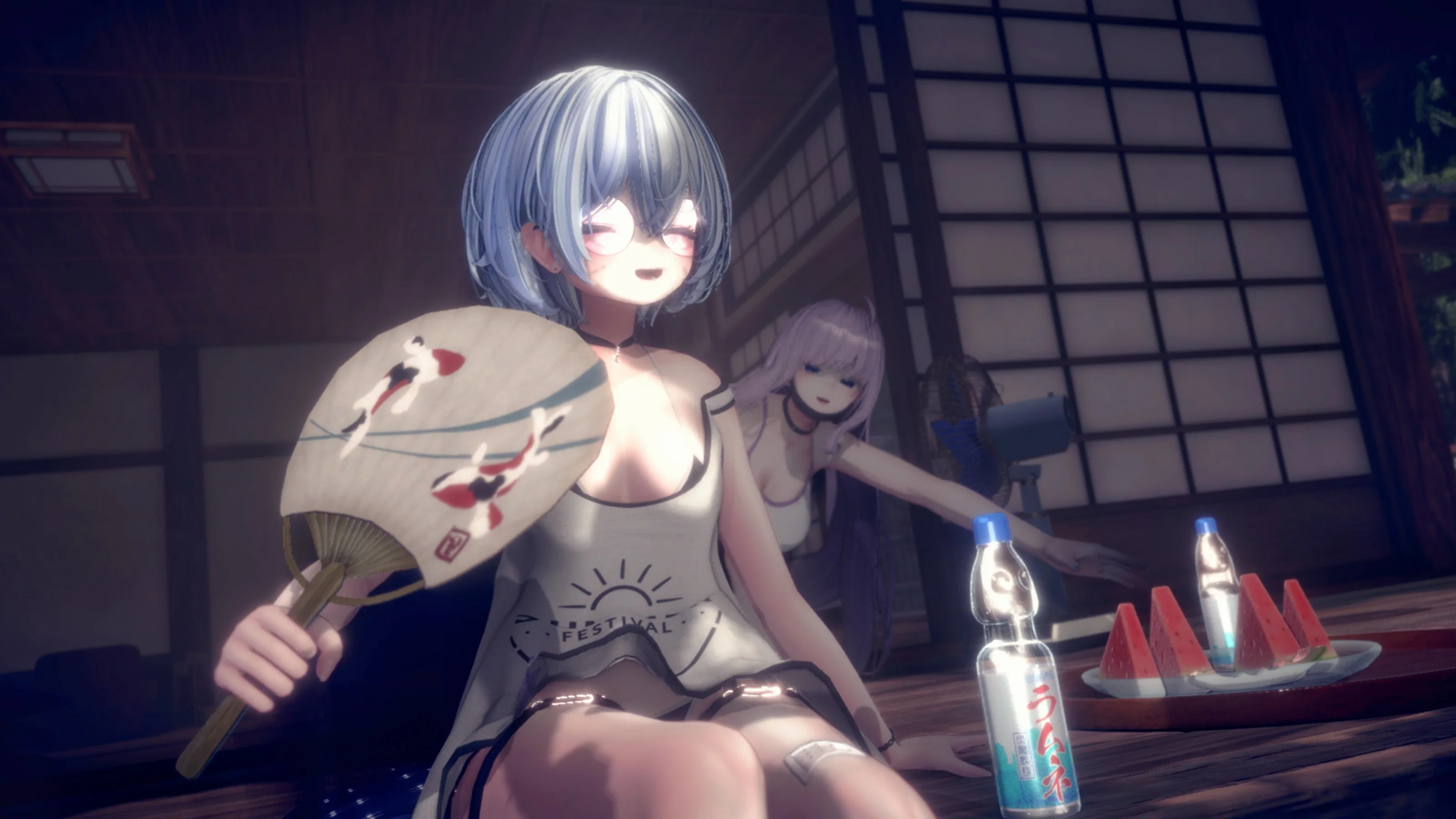 「夏の縁側､背後から伸びる魔の手」の応募画像
